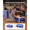 image:imageVEVOR Storage Trunk Set of 2 Wooden Suitcase Storage Boxes with Padlocks Large Trunk Includes Casters amp 3 Metal Handles Decorative Store Chest with Lids for Travel Apartment Dorm PinkBlue