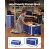 image:imageVEVOR Storage Trunk Set of 2 Wooden Suitcase Storage Boxes with Padlocks Large Trunk Includes Casters amp 3 Metal Handles Decorative Store Chest with Lids for Travel Apartment Dorm PinkBlue