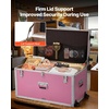 image:imageVEVOR Storage Trunk Set of 2 Wooden Suitcase Storage Boxes with Padlocks Large Trunk Includes Casters amp 3 Metal Handles Decorative Store Chest with Lids for Travel Apartment Dorm PinkPink