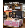 image:imageVEVOR Storage Trunk Set of 2 Wooden Suitcase Storage Boxes with Padlocks Large Trunk Includes Casters amp 3 Metal Handles Decorative Store Chest with Lids for Travel Apartment Dorm PinkPink