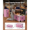 image:imageVEVOR Storage Trunk Set of 2 Wooden Suitcase Storage Boxes with Padlocks Large Trunk Includes Casters amp 3 Metal Handles Decorative Store Chest with Lids for Travel Apartment Dorm PinkPink