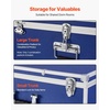 image:imageVEVOR Storage Trunk Set of 2 Wooden Suitcase Storage Boxes with Padlocks Large Trunk Includes Casters amp 3 Metal Handles Decorative Store Chest with Lids for Travel Apartment Dorm PinkBlue