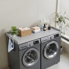 image:imageVEVOR Washer Dryer Countertop with 3 Splicing Panels 54 x 27 Wooden Washer and Dryer Countertop with 2 Hooks WaterResistant Laundry Topper for Laundry Room Organization and Storage GrayGray