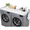 image:imageVEVOR Washer Dryer Countertop with 3 Splicing Panels 54 x 27 Wooden Washer and Dryer Countertop with 2 Hooks WaterResistant Laundry Topper for Laundry Room Organization and Storage GrayWhite