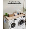 image:imageVEVOR Washer Dryer Countertop with 3 Splicing Panels 54 x 27 Wooden Washer and Dryer Countertop with 2 Hooks WaterResistant Laundry Topper for Laundry Room Organization and Storage GrayOak