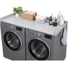 image:imageVEVOR Washer Dryer Countertop with 3 Splicing Panels 54 x 27 Wooden Washer and Dryer Countertop with 2 Hooks WaterResistant Laundry Topper for Laundry Room Organization and Storage GrayGray