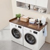 image:imageVEVOR Washer Dryer Countertop with 3 Splicing Panels 54 x 27 Wooden Washer and Dryer Countertop with 2 Hooks WaterResistant Laundry Topper for Laundry Room Organization and Storage GrayBrown