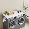 image:imageVEVOR Washer Dryer Countertop with 3 Splicing Panels 54 x 27 Wooden Washer and Dryer Countertop with 2 Hooks WaterResistant Laundry Topper for Laundry Room Organization and Storage GrayWhite