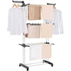 image:imageVEVOR Clothes Drying Rack 4Tier Foldable Laundry Dryer Rack Metal Drying Racks with 24 Drying Rods FreeStanding and Portable Hanger with 4 Castors and Two Side Wings for Outdoor amp Indoor Use4 Tier  495D x 25W x 675H