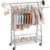 image:imageVEVOR Clothes Rack Rolling Clothing Garment Rack Extendable Carbon Steel Clothing Racks with Wheels for Bedroom Laundry Living RoomModern