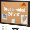 image:imageVEVOR Cork Board for Walls DoubleSided Cork 24 x 18 Bulletin Board Vision Board Push Pin Board with Framed for Office Home and School24 x 18