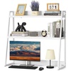 image:imageVEVOR Desktop Bookshelf Storage Organizer with 5 Shelves for Computer Desk Wooden Shelf Desk Hutch with AntiSlip Feet Pads Desk Top Display Rack for Office Home amp Dorm WhiteWhite