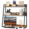 image:imageVEVOR Desktop Bookshelf Storage Organizer with 5 Shelves for Computer Desk Wooden Shelf Desk Hutch with AntiSlip Feet Pads Desk Top Display Rack for Office Home amp Dorm WhiteWood