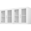 image:imageVEVOR Laundry Room Wall Cabinet 2Tier Wall Mounted Hanging Cabinet with Adjustable Shelf Cupboard Storage with 2 Doors for Kitchen Bathroom Laundry 118 x 236 x 236 in D x W x H White4 Doors