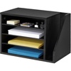 image:imageVEVOR Literature Organizer 4 Compartments Office Mailbox with Detachable Shelves Wooden Mailbox Sorter with Side Vertical Storage Countertop Office Home Organizer for File Document Paper BrownBlack