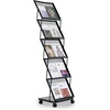 image:imageVEVOR Literature Rack 6 Pockets Pop up Aluminum Magazine Rack Lightweight Catalog Holder Stand wCarrying Bag for Living Room Hotel Trade Show Exhibition Office5 Pockets
