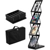 image:imageVEVOR Literature Rack 6 Pockets Pop up Aluminum Magazine Rack Lightweight Catalog Holder Stand wCarrying Bag for Living Room Hotel Trade Show Exhibition Office4 Pockets