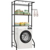 image:imageVEVOR Over The Washer and Dryer Storage Shelf 4 Tier Laundry Room Drying Rack with Hanger Rod and Hooks Adjustable Over Washer and Dryer Shelves Laundry Room Shelf Storage Space Saver BlackBlack