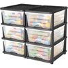 image:imageVEVOR Plastic Storage Drawers 2 Pack Storage Organizer Drawer 6 Drawers Closet Organization and Storage Dividers Dresser Organizer Clear Bins for Office Supplies Craft Rooms Classrooms and Home6 Drawers