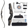 image:imageVEVOR Recurve Bow and Arrows Kit 60 inch Wooden Takedown Bows Right Handed Ergonomic Archery Recurve Bow Package Longbow for Outdoor Target Training Practice Hunting Beginners to Advanced50LB