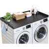 image:imageVEVOR Washer Dryer Countertop with 3 Splicing Panels 54 x 27 Wooden Washer and Dryer Countertop with 2 Hooks WaterResistant Laundry Topper for Laundry Room Organization and Storage GrayBlack Marble