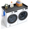 image:imageVEVOR Washer Dryer Countertop with 3 Splicing Panels 54 x 27 Wooden Washer and Dryer Countertop with 2 Hooks WaterResistant Laundry Topper for Laundry Room Organization and Storage GrayBlack