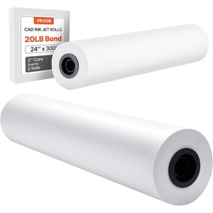 image:imageVEVOR 24 in x 150 ft Plotter Paper 6 Rolls 20 LB Bond Architectural DE 2496 Sheets White Uncoated Biodegradable 94 Opacity Ideal for CAD Engineering GIS Maps amp Architectural Designs24 in x 300 ft