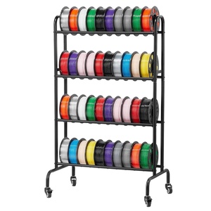 image:imageVEVOR 3D Printer Filament Storage Rack 4 Tier Heavy Duty Storage Shelf Rolling Filament Spool Holders Racks with Wheels Filaments Organzied for 3D Printing Station Office Workshop Shelf Only4 Tier