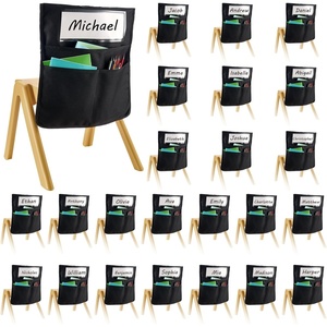 image:imageVEVOR Chair Pockets for Classroom 24 Pack 14 x 15 Inches Chairback Buddy Pocket with Name Tag Back of Chair Organizer for Kids in Classroom Kindergarten School and Home BlackBlack 24 Pack