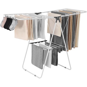 image:imageVEVOR Clothes Drying Rack 2Tier Foldable Laundry Dryer Rack with Sock Clips amp 31 Dry Rods Metal Height Adjustable Drying Racks for Outdoor amp Indoor FreeStanding amp SpaceSaving Hanger White545D x 236W x 394H