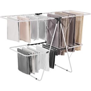 image:imageVEVOR Clothes Drying Rack 2Tier Foldable Laundry Dryer Rack with Sock Clips amp 31 Dry Rods Metal Height Adjustable Drying Racks for Outdoor amp Indoor FreeStanding amp SpaceSaving Hanger White59D x 236W x 417H
