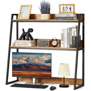 image:imageVEVOR Desktop Bookshelf Storage Organizer with 5 Shelves for Computer Desk Wooden Shelf Desk Hutch with AntiSlip Feet Pads Desk Top Display Rack for Office Home amp Dorm WhiteWood