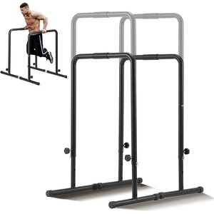 image:imageVEVOR Dip Bars 440 lbs Capacity Heave Duty Dip Stand Station with Adjustable Height Fitness Workout Dip Bar Station Stabilizer Parallette Push Up Stand Parallel Bars for Strength Training Home Gym