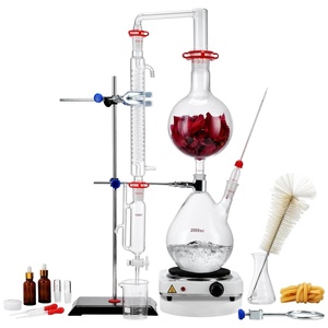 image:imageVEVOR Essential Oil Distillation Equipment 2L Capacity Made with 33 Borosilicate LabQuality Glass Includes a 1000W Heater and 2440 Joint Connections Comprehensive 28Piece Kit6763 Fl Oz Pack of 1