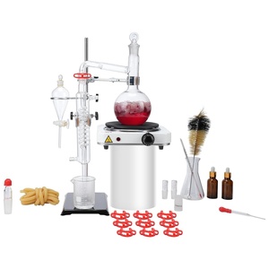 image:imageVEVOR Essential Oil Distillation Equipment 2L Capacity Made with 33 Borosilicate LabQuality Glass Includes a 1000W Heater and 2440 Joint Connections Comprehensive 28Piece Kit500ml  33 pcs Set with 1000W Heating Plate