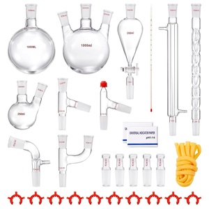 image:imageVEVOR Lab Distillation Kit 33 Boro Lab Glassware Distillation Kit with 24 40 Joint 1000ml Essential Oil Distillation Apparatus Kit 29 pcs Set of Glassware Equipment29Piece