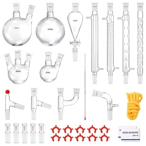image:imageVEVOR Lab Distillation Kit 33 Boro Lab Glassware Distillation Kit with 24 40 Joint 1000ml Essential Oil Distillation Apparatus Kit 29 pcs Set of Glassware Equipment32 Pieces