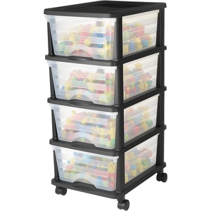 image:imageVEVOR Plastic Storage Drawers 2 Pack Storage Organizer Drawer 6 Drawers Closet Organization and Storage Dividers Dresser Organizer Clear Bins for Office Supplies Craft Rooms Classrooms and Home4 Drawers