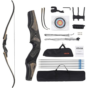 image:imageVEVOR Recurve Bow and Arrows Kit 60 inch Wooden Takedown Bows Right Handed Ergonomic Archery Recurve Bow Package Longbow for Outdoor Target Training Practice Hunting Beginners to Advanced50LB