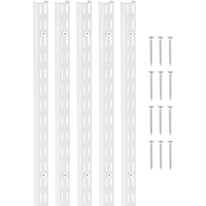 image:imageVEVOR Shelf Pilaster 363inch 8 Pack Adjustable Shelf Brackets Steel Mortise Mount Pilaster Strip Standards with 32 Screws Suitable for Wall Shelving System Cabinet Closet Organization60inch
