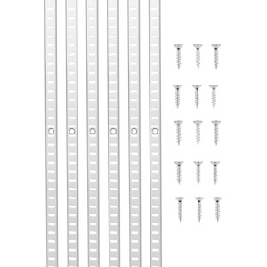 image:imageVEVOR Shelf Pilaster 363inch 8 Pack Adjustable Shelf Brackets Steel Mortise Mount Pilaster Strip Standards with 32 Screws Suitable for Wall Shelving System Cabinet Closet Organization727inch