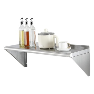 image:imageVEVOR Stainless Steel Wall Shelf 86 x 162 Pack with Backsplash Holds 44 lbs Ideal for Kitchen Bar Restaurant Home Hotel12 x 36