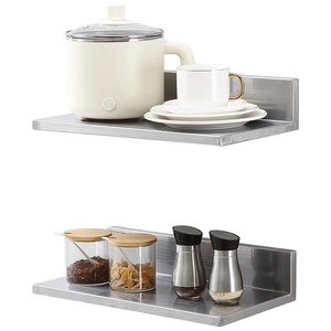 image:imageVEVOR Stainless Steel Wall Shelf 86 x 162 Pack with Backsplash Holds 44 lbs Ideal for Kitchen Bar Restaurant Home Hotel86 x 162PCS