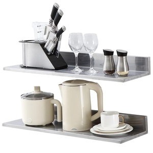image:imageVEVOR Stainless Steel Wall Shelf 86 x 162 Pack with Backsplash Holds 44 lbs Ideal for Kitchen Bar Restaurant Home Hotel86 x 302PCS