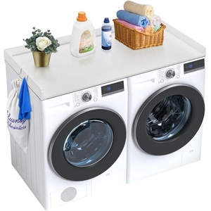 image:imageVEVOR Washer Dryer Countertop 54 x 27 Wooden Washer and Dryer Countertop WaterResistant Laundry Machine Topper Cover with AntiSlip Pads for Laundry Room Organization and Storage WhiteWhite