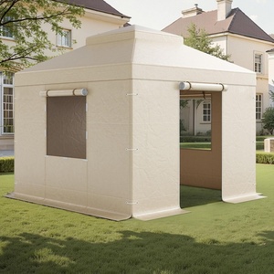 image:imageVEVOR Winter Gazebo Cover Fits 10 x 10 ft Hardtop Gazebos AllWeather DoubleTiered Gazebo Cover with Sidewalls amp Mesh Windows HighDensity PE Enclosed Storage Shelter Covers Gazebos not Included10 x 10 ftDouble Roof