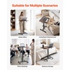 image:imageVEVOR Standing Desk Adjustable Height Mobile Stand Up Desk with 4 Casters 256 x 19 in Small Computer Sit Stand Rolling Workstation with Hook 33 lbs Desktop Capacity Ideal for Home Office Brown