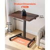image:imageVEVOR Standing Desk Adjustable Height Mobile Stand Up Desk with 4 Casters 256 x 19 in Small Computer Sit Stand Rolling Workstation with Hook 33 lbs Desktop Capacity Ideal for Home Office Brown