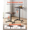 image:imageVEVOR Standing Desk Adjustable Height Mobile Stand Up Desk with Tilting Desktop 256 x 19 in Small Computer Sit Stand Rolling Workstation with 4 Casters 33 lbs Capacity Ideal for Home Office