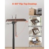 image:imageVEVOR Standing Desk Adjustable Height Mobile Stand Up Desk with Tilting Desktop 256 x 19 in Small Computer Sit Stand Rolling Workstation with 4 Casters 33 lbs Capacity Ideal for Home Office